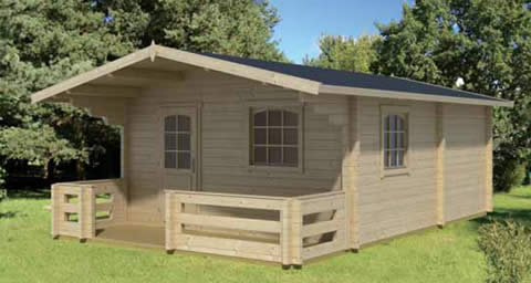 Elba 3 room log cabin with veranda